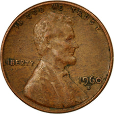 Coin, United States, Lincoln Cent, Cent, 1960, U.S. Mint, Denver, VF(20-25)