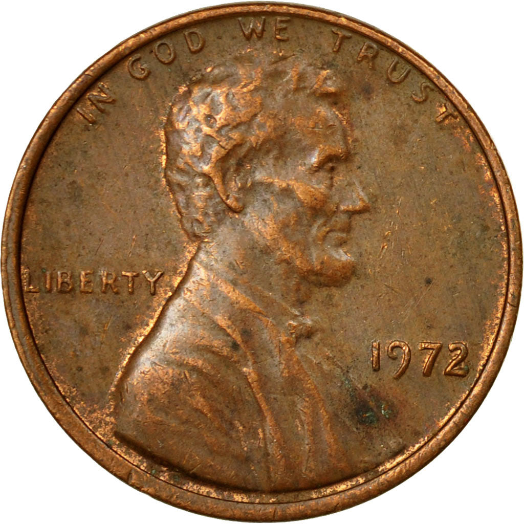 Coin, United States, Lincoln Cent, Cent, 1972, U.S. Mint, Philadelphia