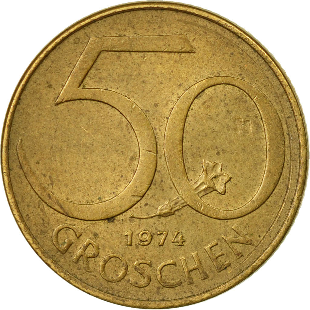 Moneta, Austria, 50 Groschen, 1974, MB+, Alluminio-bronzo, KM:2885