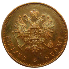 Finland, 20 Markaa, 1891, KM #9.2, AU(55-58), Gold, 21.3, 6.40