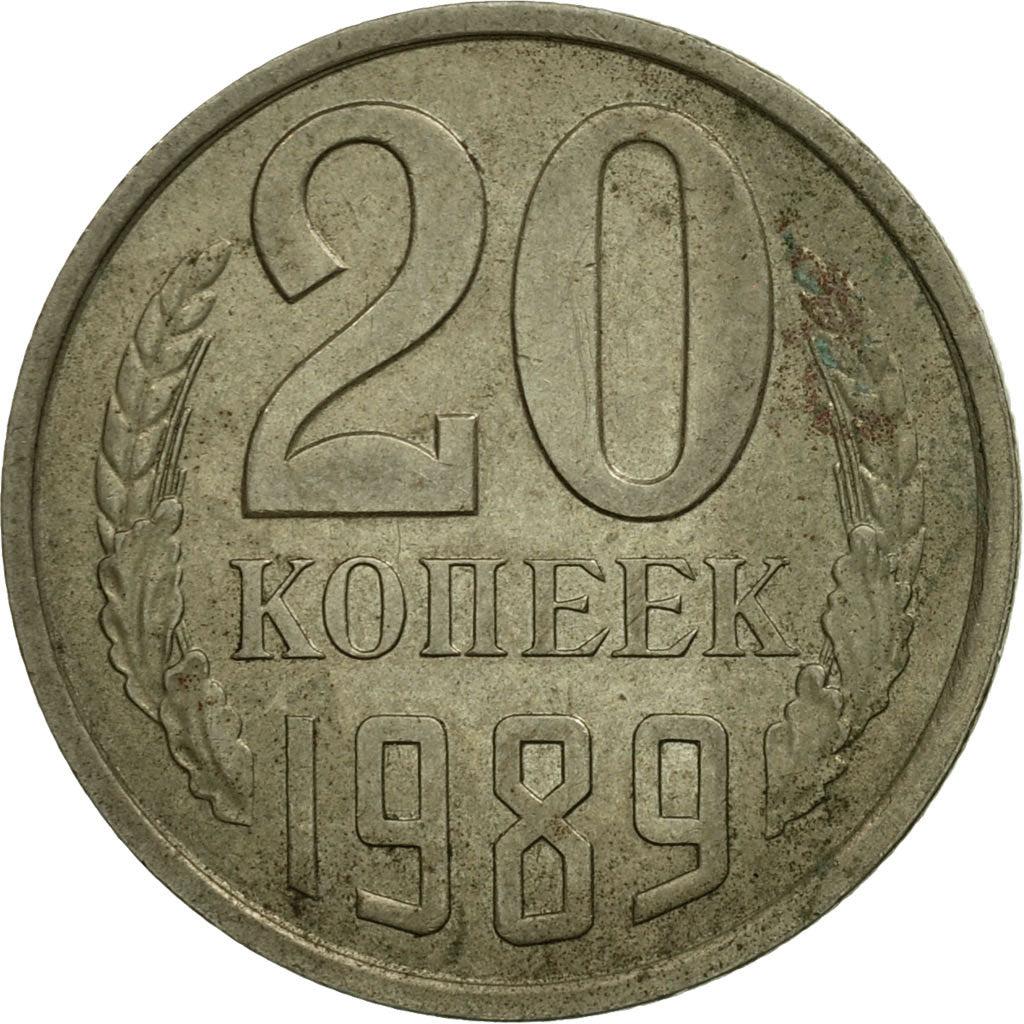 Moneda, Rusia, 20 Kopeks, 1989, Saint-Petersburg, BC+, Cobre - níquel - cinc