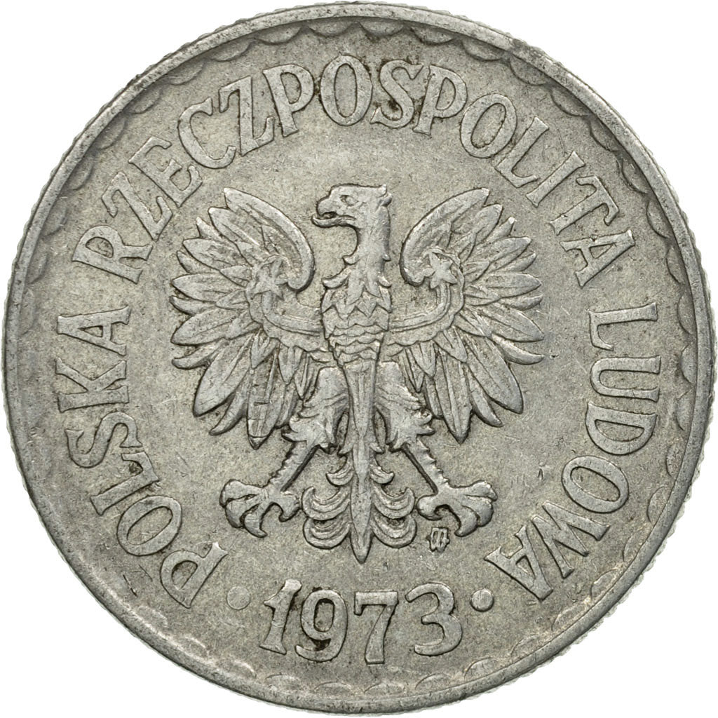 Coin, Poland, Zloty, 1973, Warsaw, VF(30-35), Aluminum, KM:49.1