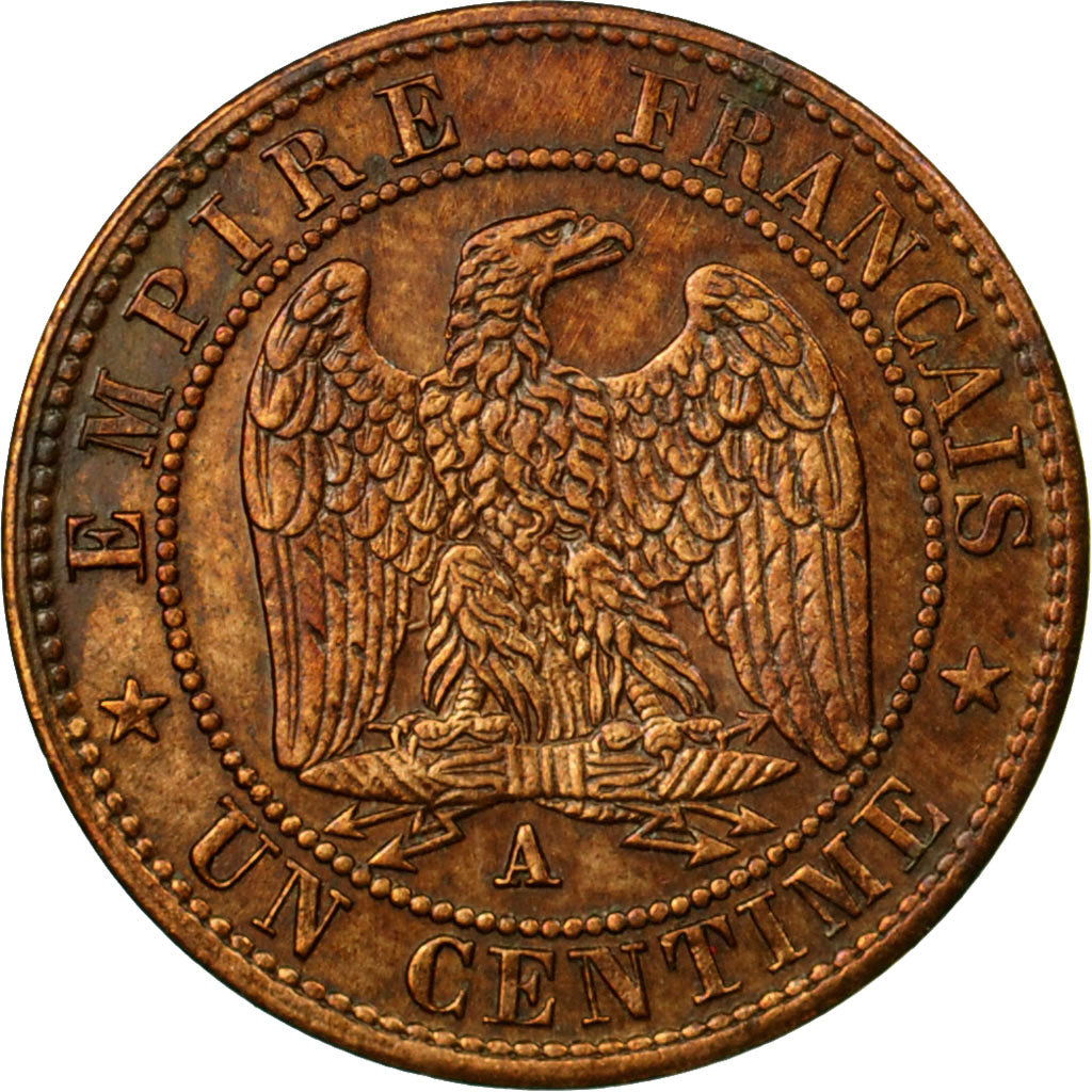 Coin, France, Napoleon III, Napoléon III, Centime, 1862, Paris, AU(50-53)