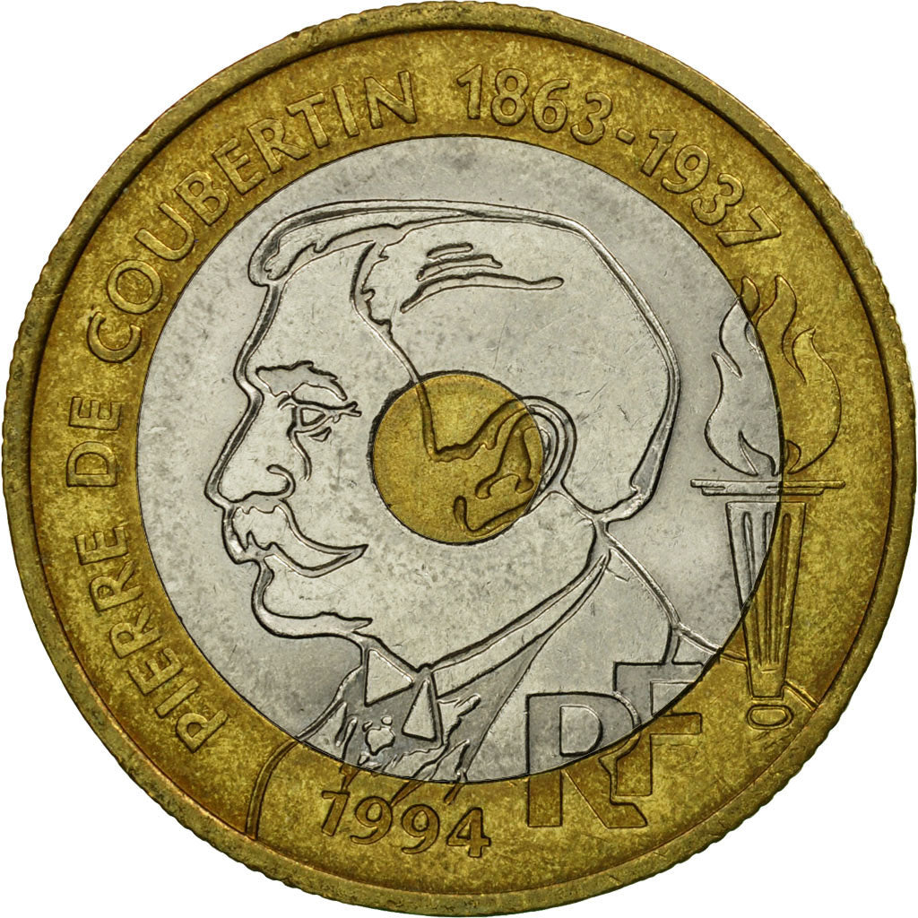 Münze, Frankreich, Pierre de Coubertin, 20 Francs, 1994, Paris, S