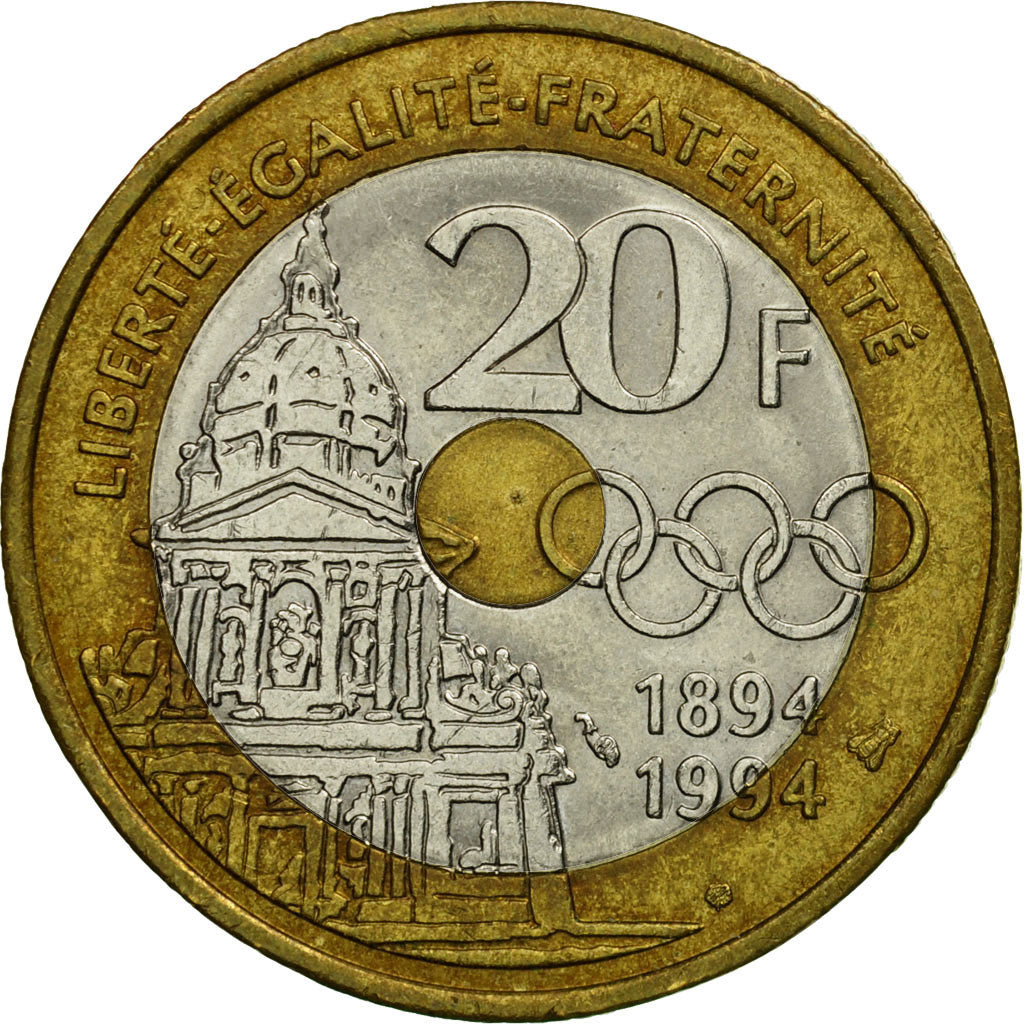 Münze, Frankreich, Pierre de Coubertin, 20 Francs, 1994, Paris, S
