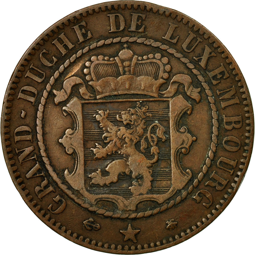 Coin, Luxembourg, William III, 10 Centimes, 1865, Paris, EF(40-45), Bronze