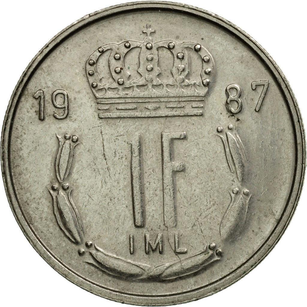 Coin, Luxembourg, Jean, Franc, 1987, EF(40-45), Copper-nickel, KM:59