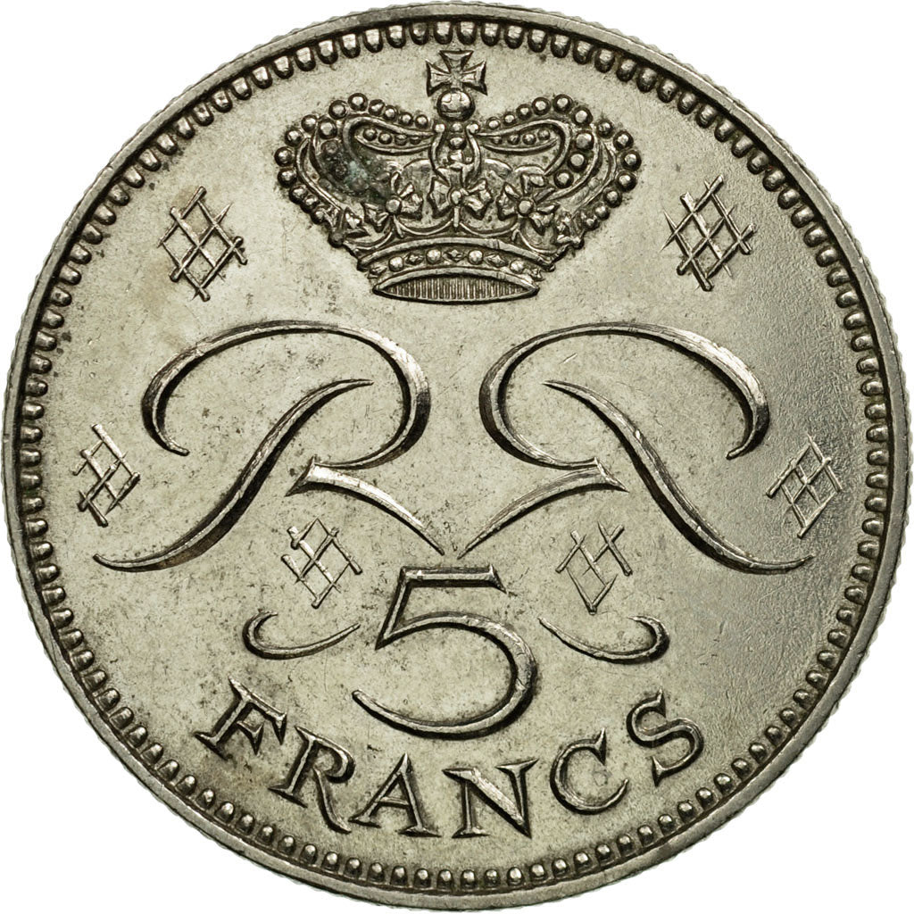Coin, Monaco, Rainier III, 5 Francs, 1971, EF(40-45), Copper-nickel, KM:150