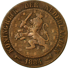 Coin, Netherlands, William III, 2-1/2 Cent, 1884, VF(20-25), Bronze, KM:108.1