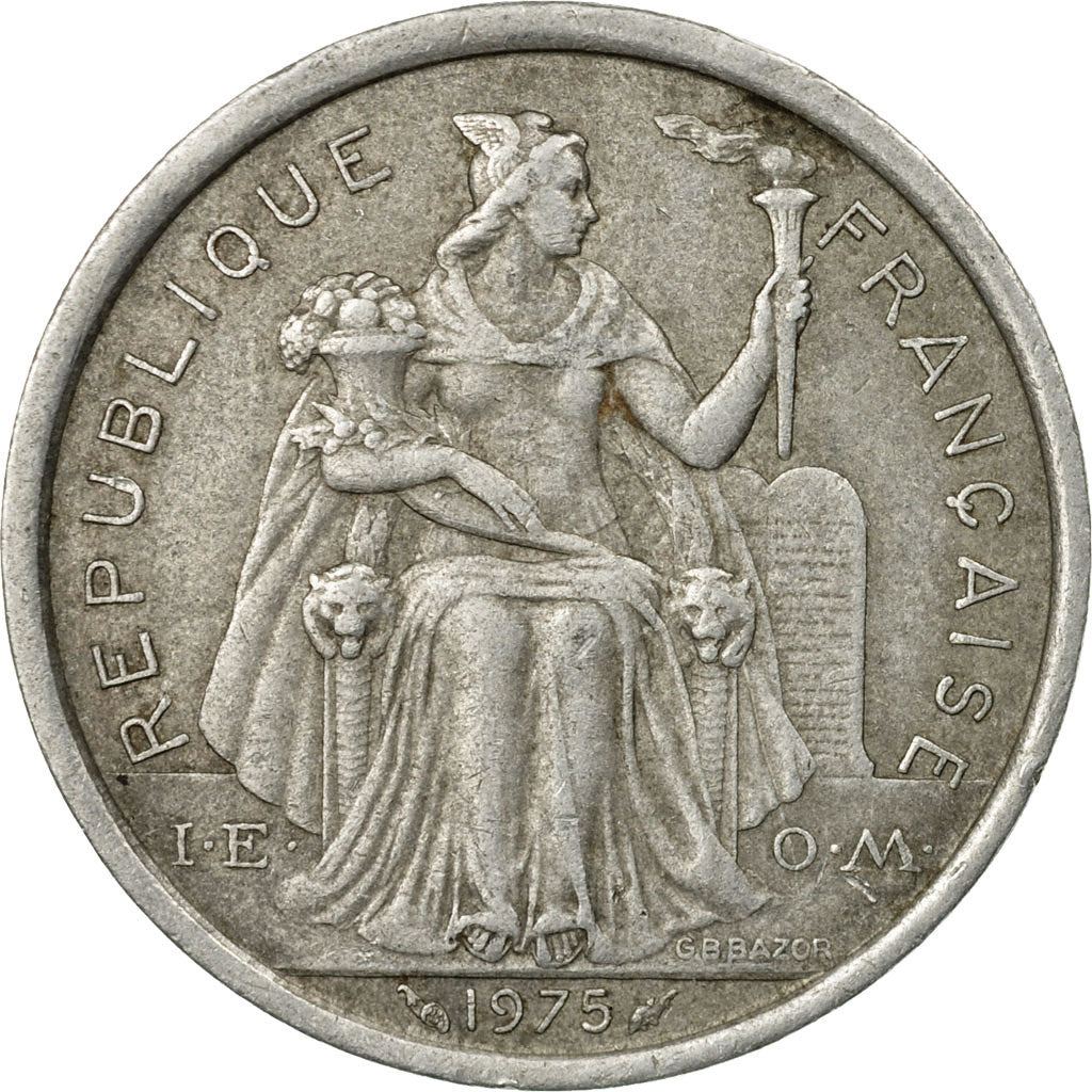 Munten, Frans Polynesië, 2 Francs, 1975, Paris, ZF, Aluminium, KM:10