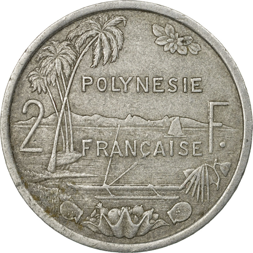 Munten, Frans Polynesië, 2 Francs, 1975, Paris, ZF, Aluminium, KM:10