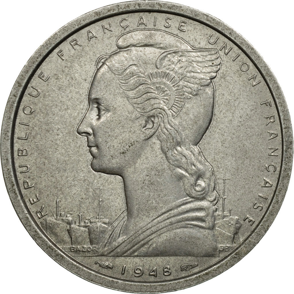 Coin, French West Africa, 2 Francs, 1948, Paris, AU(50-53), Aluminum, KM:4