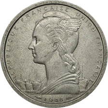 Coin, French West Africa, 2 Francs, 1948, Paris, AU(50-53), Aluminum, KM:4