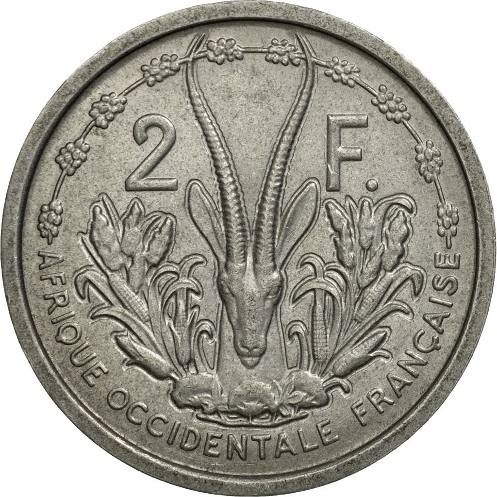 Coin, French West Africa, 2 Francs, 1948, Paris, AU(50-53), Aluminum, KM:4