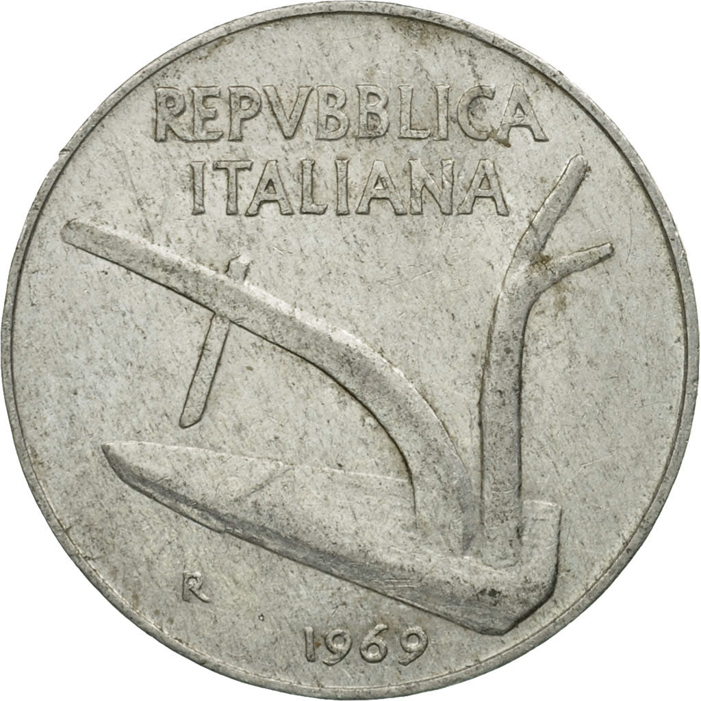 Monnaie, Italie, 10 Lire, 1969, Rome, TB+, Aluminium, KM:93