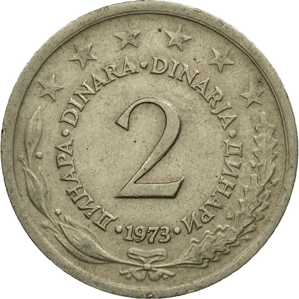 Monnaie, Yougoslavie, 2 Dinara, 1973, TB+, Copper-Nickel-Zinc, KM:57