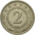 Moneta, Iugoslavia, 2 Dinara, 1973, MB+, Rame-nichel-zinco, KM:57