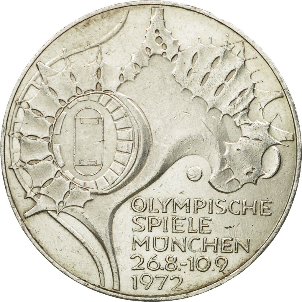 Coin, GERMANY - FEDERAL REPUBLIC, 10 Mark, 1972, Hambourg, AU(55-58), Silver