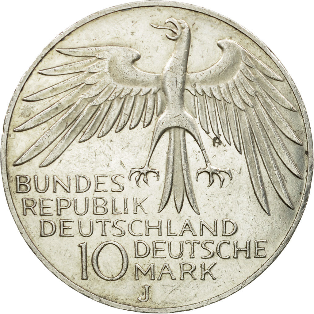 Coin, GERMANY - FEDERAL REPUBLIC, 10 Mark, 1972, Hambourg, AU(55-58), Silver