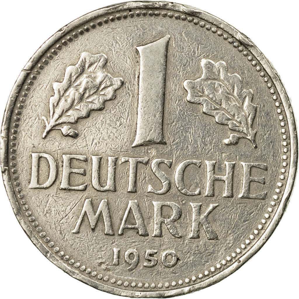 Coin, GERMANY - FEDERAL REPUBLIC, Mark, 1950, Karlsruhe, VF(30-35)