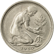 Coin, GERMANY - FEDERAL REPUBLIC, 50 Pfennig, 1980, Munich, AU(50-53)