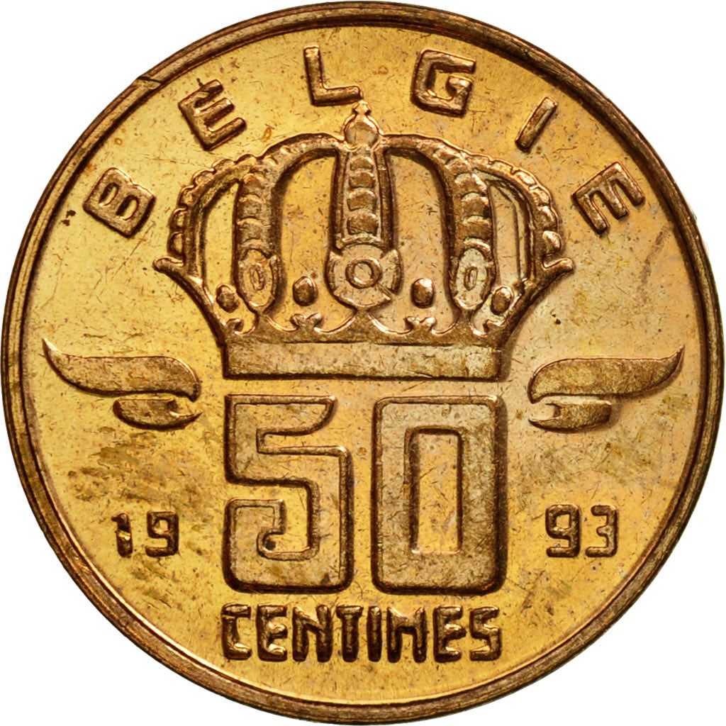 Münze, Belgien, Baudouin I, 50 Centimes, 1993, VZ, Bronze, KM:149.1
