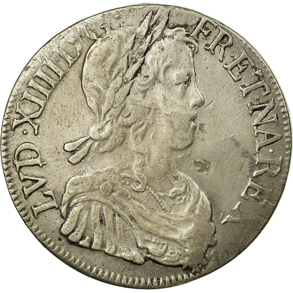 Moneta, Francja, Louis XIV, Écu à la mèche longue, Ecu, 1650, Bordeaux