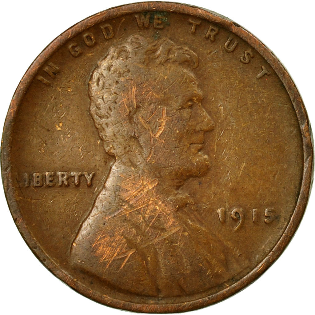 Monnaie, États-Unis, Lincoln Cent, Cent, 1915, U.S. Mint, Philadelphie, TB+