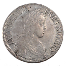 FRANCE, Écu à la mèche longue, ECU, 1653, Rouen, KM #155.2, EF(40-45), Silver, G