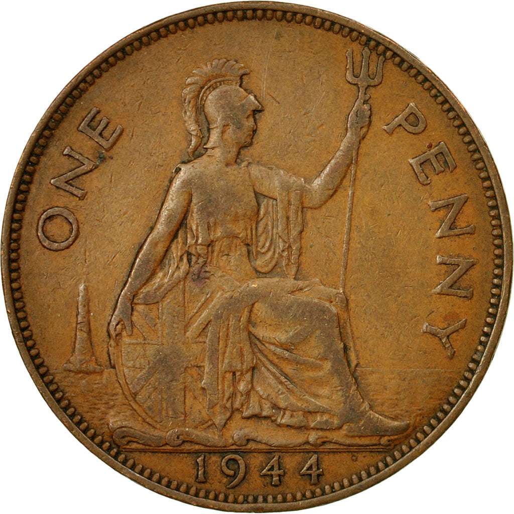 Monnaie, Grande-Bretagne, George VI, Penny, 1944, TB+, Bronze, KM:845