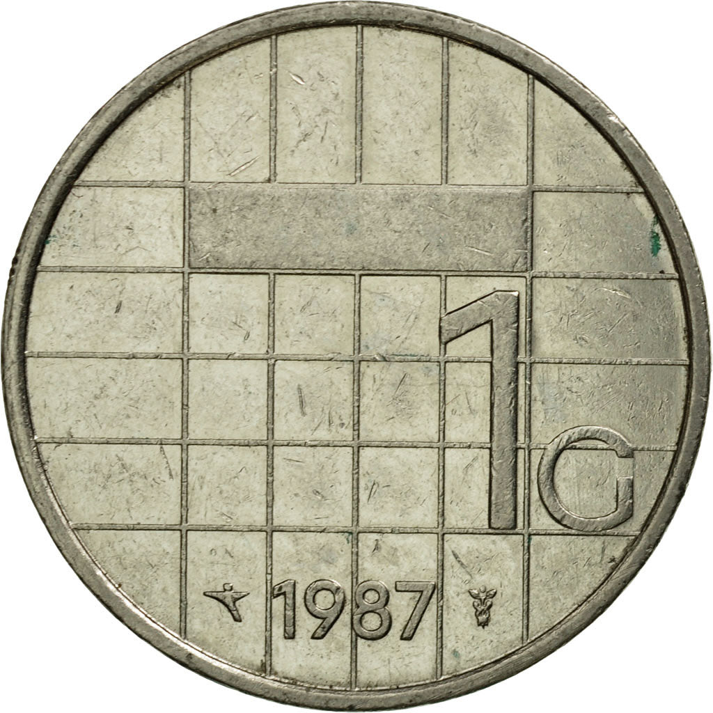 Coin, Netherlands, Beatrix, Gulden, 1987, VF(30-35), Nickel, KM:205
