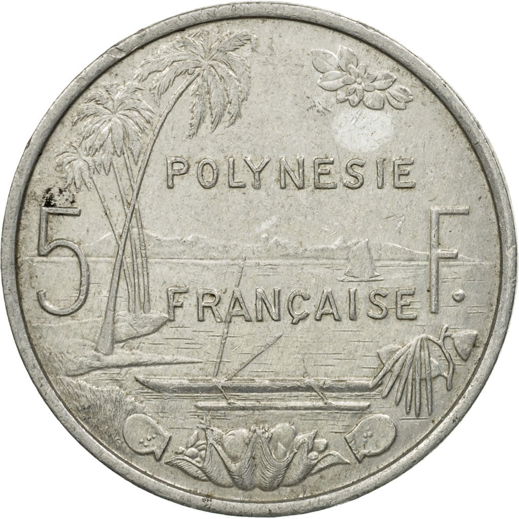 Moneta, Polinezja Francuska, 5 Francs, 1992, Paris, VF(30-35), Aluminium, KM:12