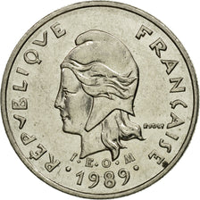 Moneda, Nueva Caledonia, 10 Francs, 1989, Paris, MBC+, Níquel, KM:11