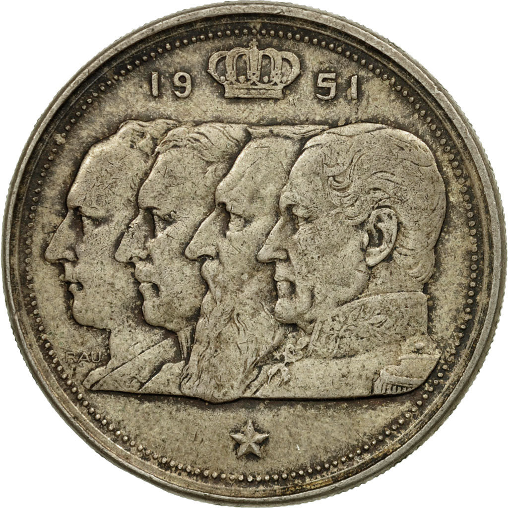 Coin, Belgium, 100 Francs, 100 Frank, 1951, EF(40-45), Silver, KM:139.1