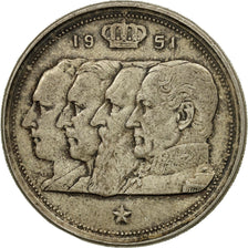 Coin, Belgium, 100 Francs, 100 Frank, 1951, EF(40-45), Silver, KM:139.1