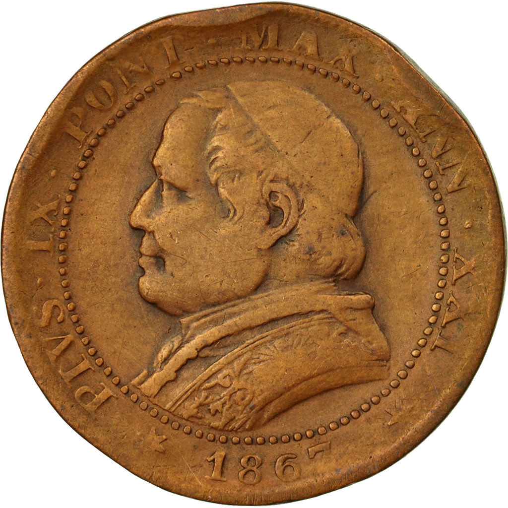 Münze, Italien Staaten, PAPAL STATES, Pius IX, Soldo, 5 Centesimi, 1867, S