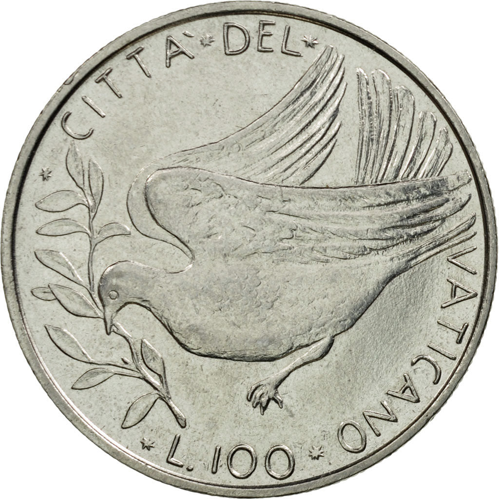 Moneda, CIUDAD DEL VATICANO, Paul VI, 100 Lire, 1974, Roma, MBC, Acero