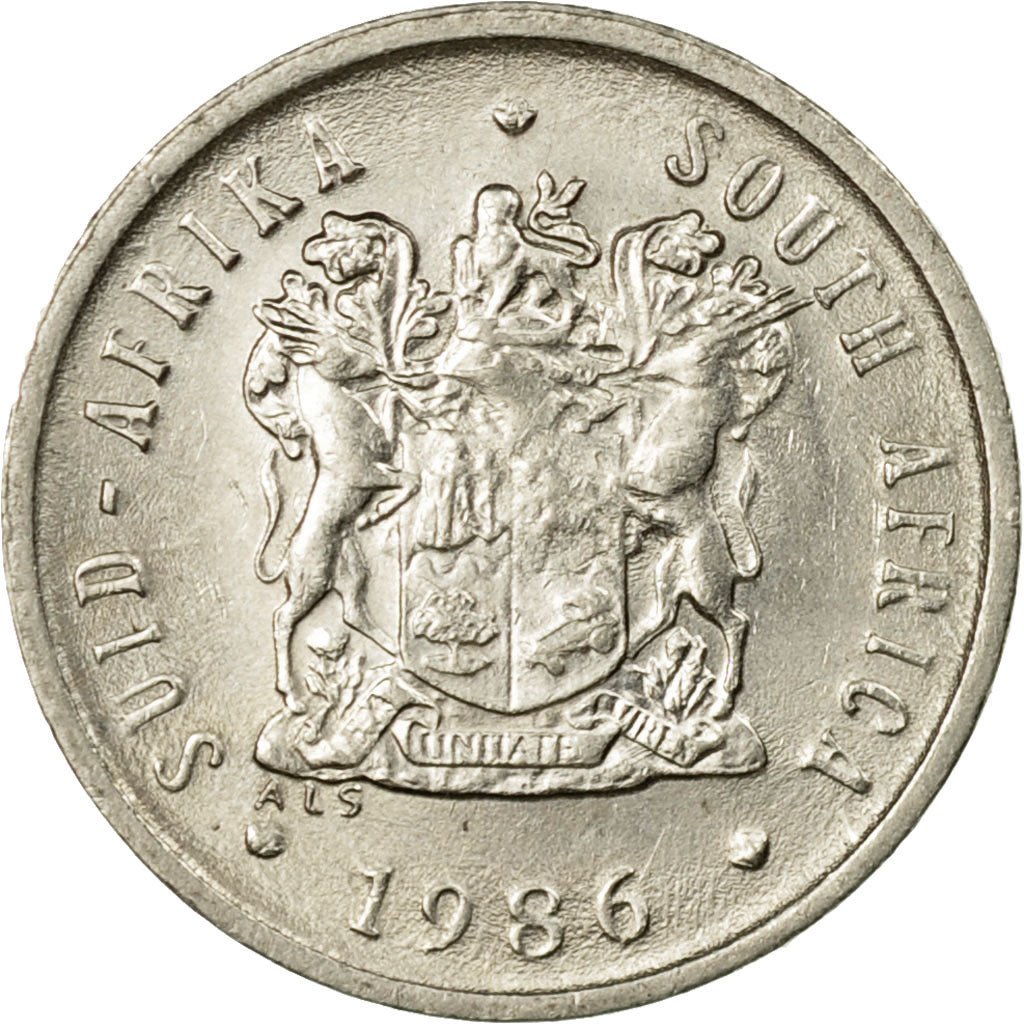 Coin, South Africa, 5 Cents, 1986, AU(50-53), Nickel, KM:84