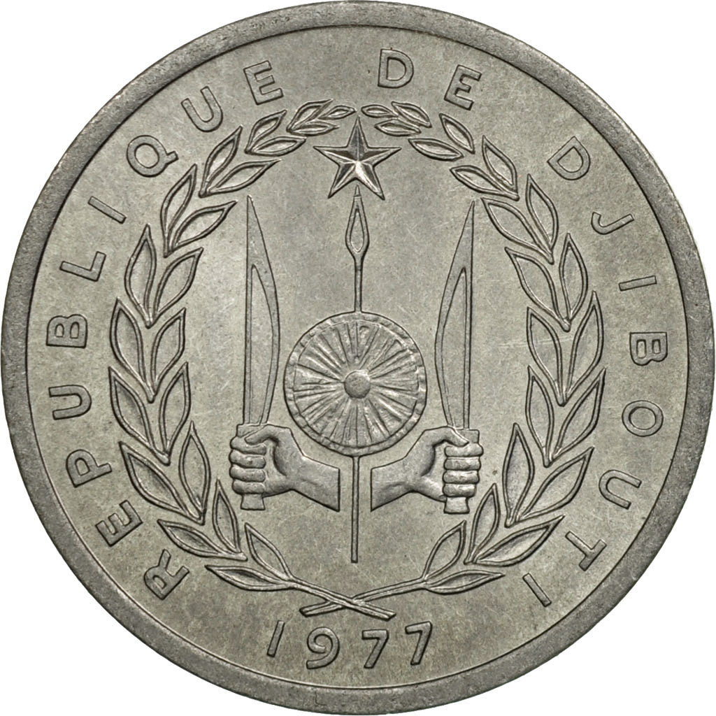 Monnaie, Djibouti, Franc, 1977, Paris, TTB+, Aluminium, KM:20