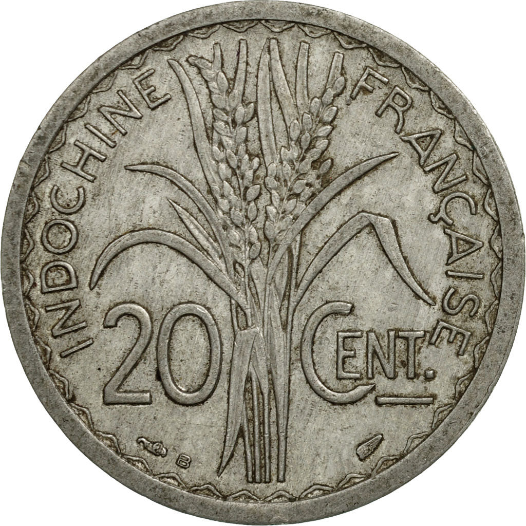 Coin, FRENCH INDO-CHINA, 20 Cents, 1945, Beaumont - Le Roger, VF(30-35)