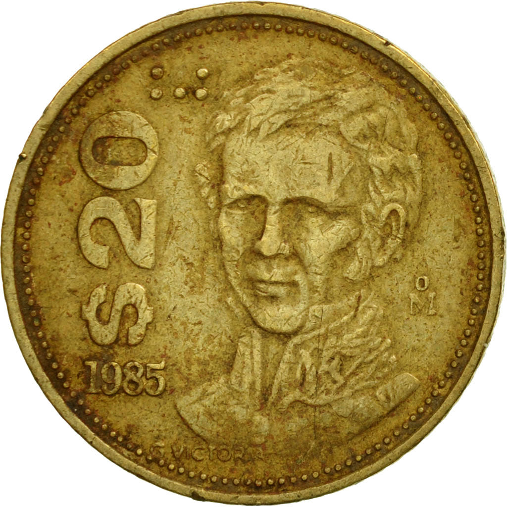 Moneda, México, 20 Pesos, 1985, Mexico City, BC+, Latón, KM:508