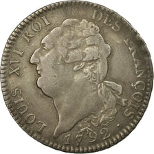 Coin, France, Écu de 6 livres françois, ECU, 6 Livres, 1792, Paris, VF(30-35)