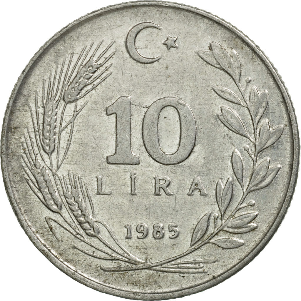 Munten, Turkije, 10 Lira, 1985, ZF, Aluminium, KM:964