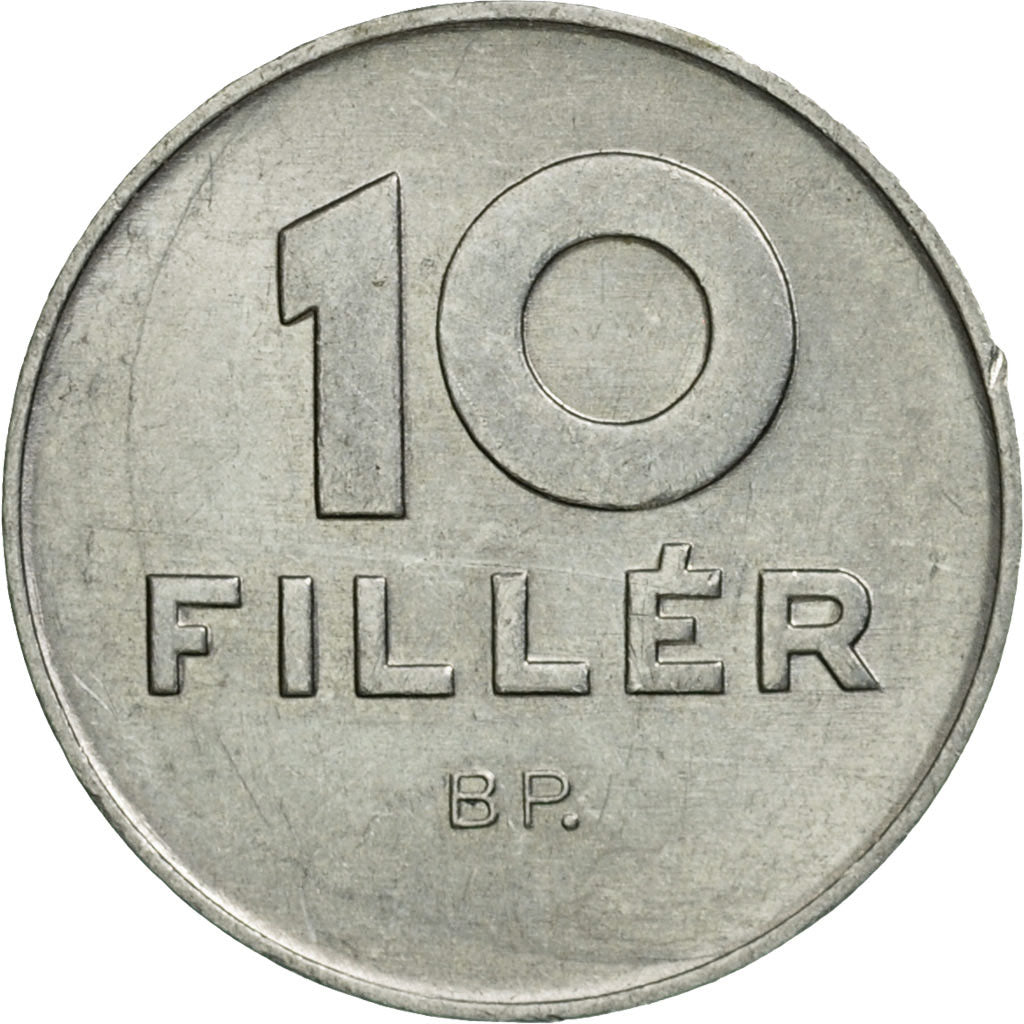 Moneda, Hungría, 10 Filler, 1977, Budapest, MBC+, Aluminio, KM:572