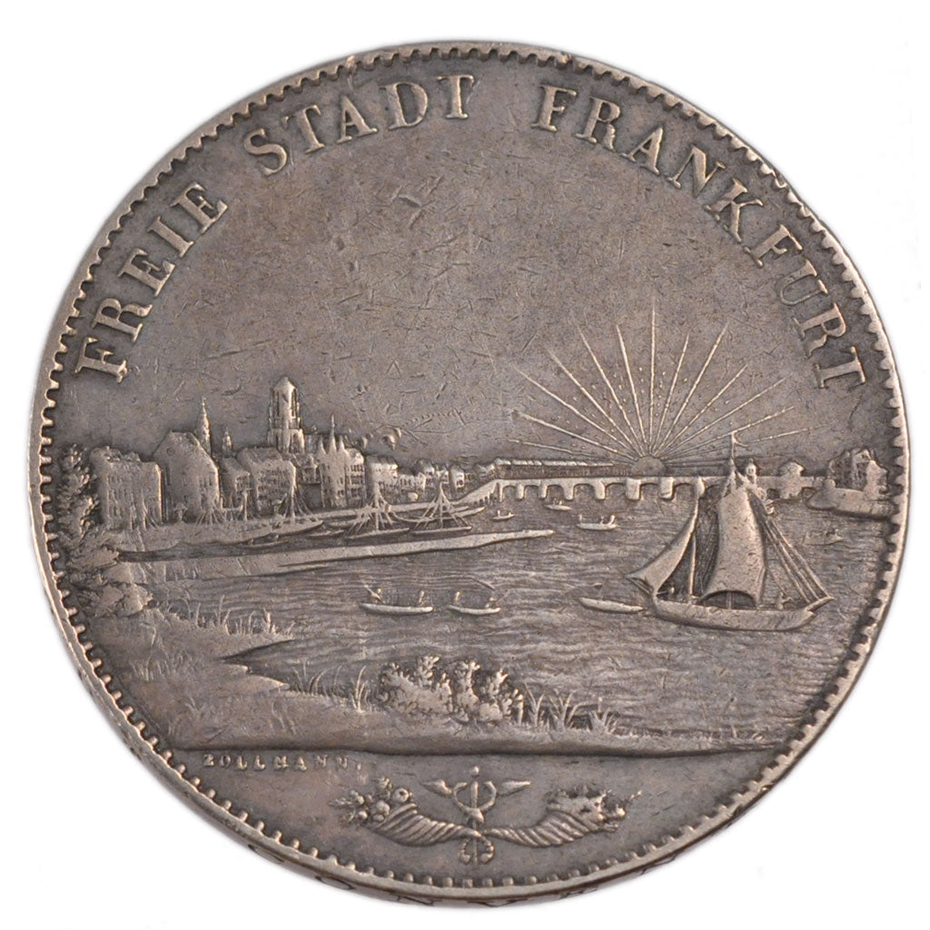 GERMAN STATES, 2 Thaler, 3-1/2 Gulden, 1841, KM #326, EF(40-45), Silver, 37.00