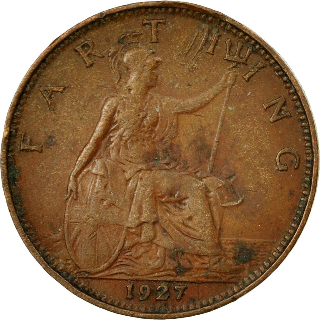 Moneta, Wielka Brytania, George V, Farthing, 1927, EF(40-45), Bronze, KM:825
