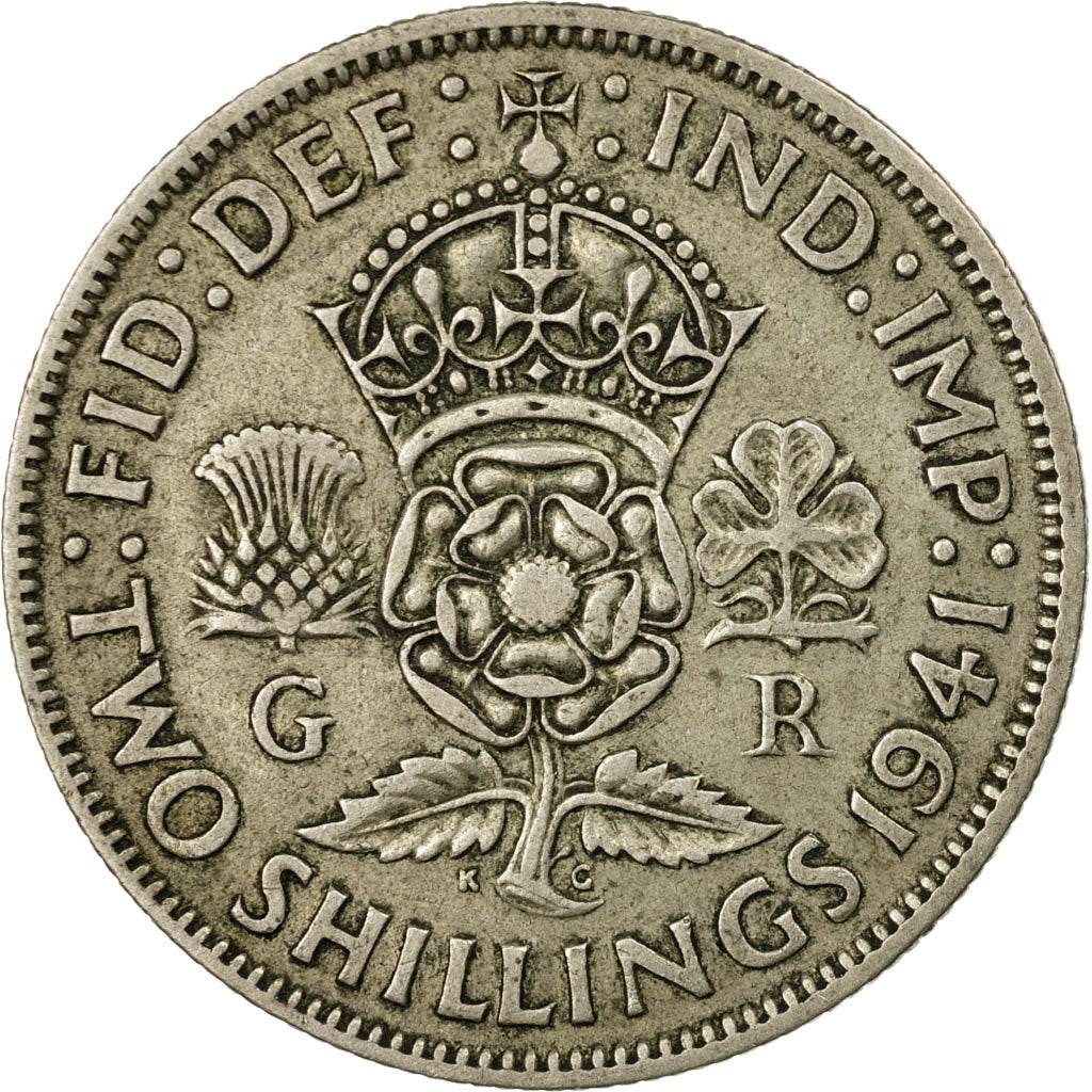 Coin, Great Britain, George VI, Florin, Two Shillings, 1941, EF(40-45), Silver