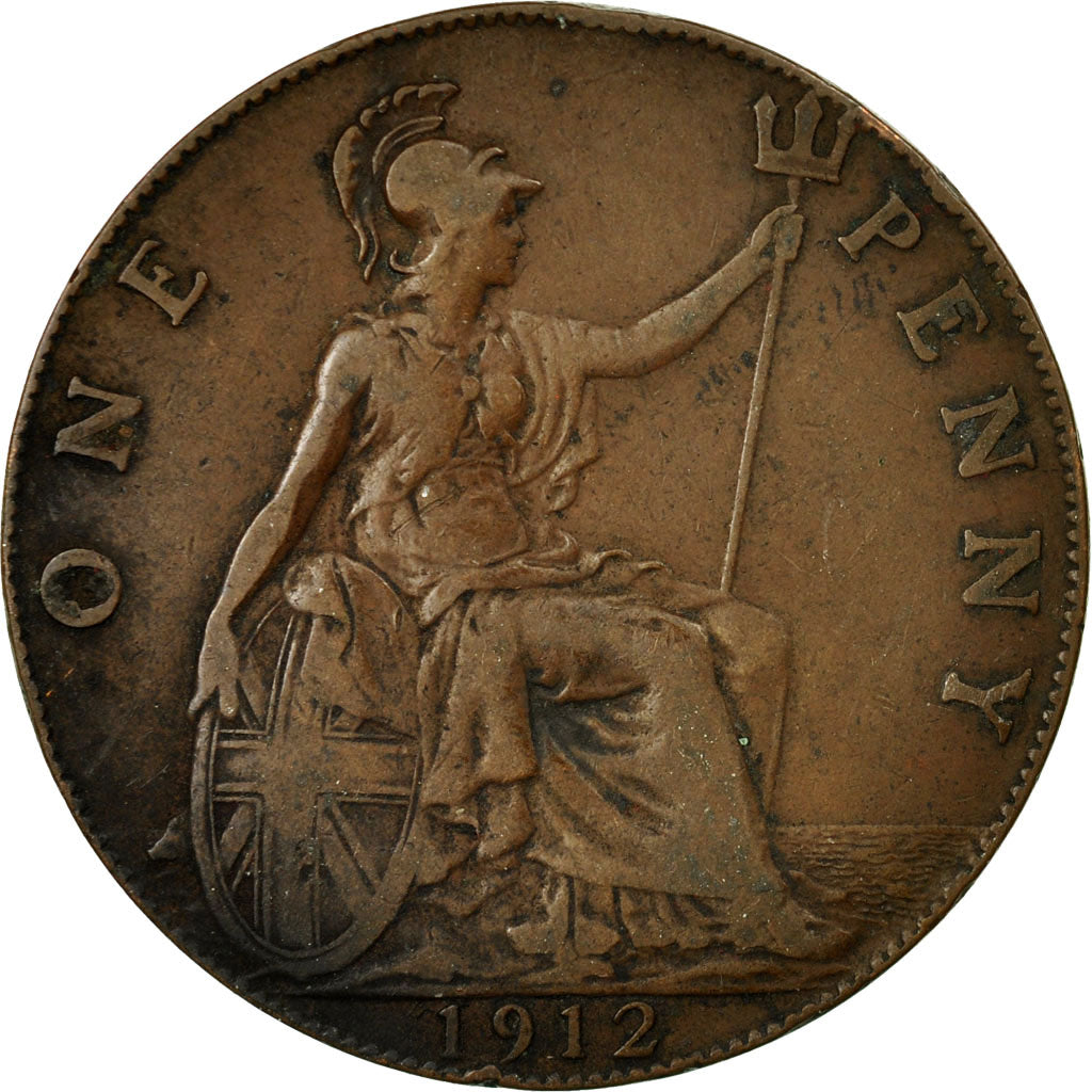 Coin, Great Britain, George V, Penny, 1912, EF(40-45), Bronze, KM:810