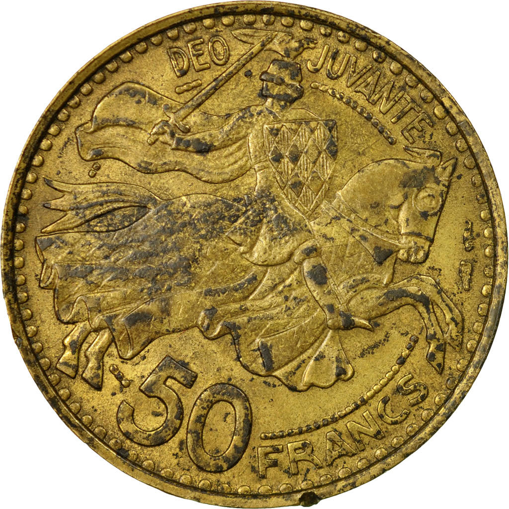 Moneta, Monaco, Rainier III, 50 Francs, Cinquante, 1950, VF(30-35)