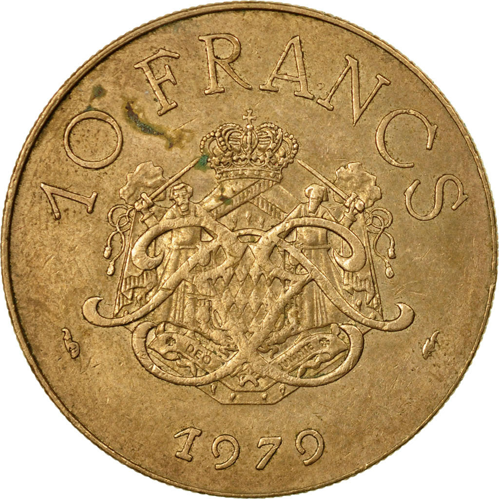 Munten, Monaco, Rainier III, 10 Francs, 1979, FR, Copper-Nickel-Aluminum